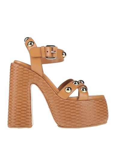 Casadei Woman Sandals Tan Size 8 Leather In Brown