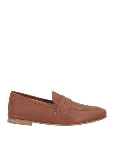 Geneve Woman Loafers Tan Size 7 Leather In Brown