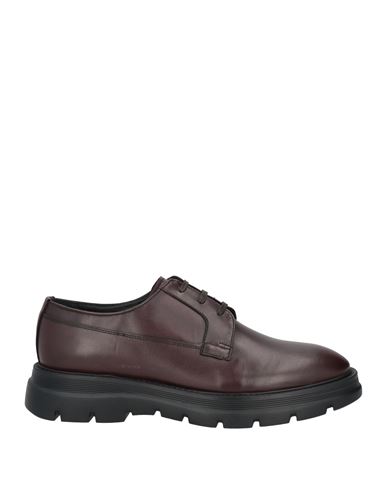 Alberto Guardiani Man Lace-up Shoes Plum Size 9 Leather In Purple