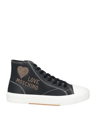 Love Moschino Woman Sneakers Black Size 8 Leather In Black