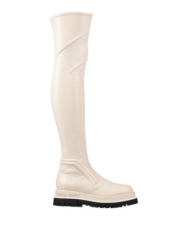 Fabi Woman Boot White Size 8 Leather In Neutral