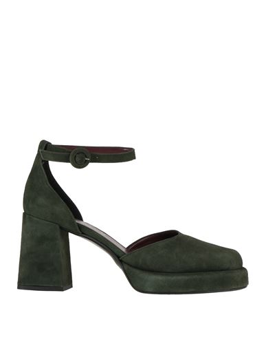 L'amour By Albano Woman Pumps Military Green Size 8 Leather In Green