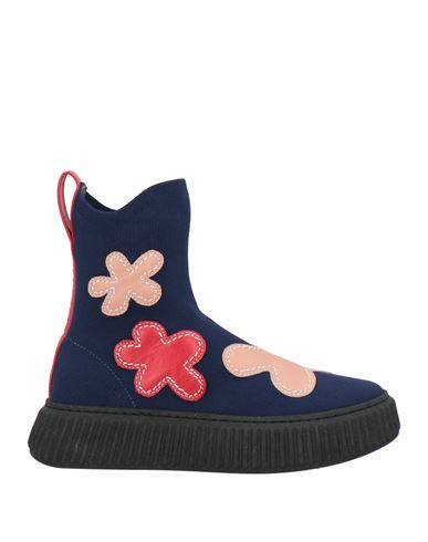 Marni Toddler Girl Ankle Boots Navy Size 10c Textile Fibers, Leather In Navy