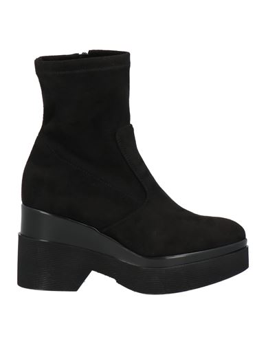 Lorenzo Mari Woman Ankle Boots Black Size 7 Textile Fibers