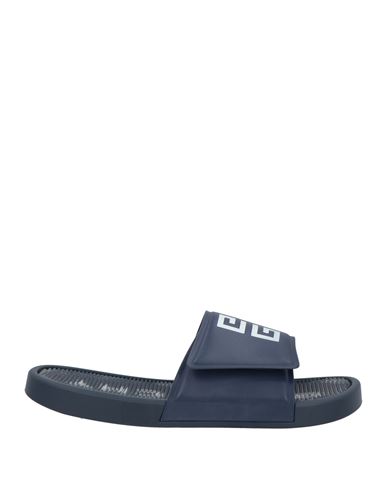 Givenchy Man Sandals Navy Size 9 Polyurethane, Cotton In Blue