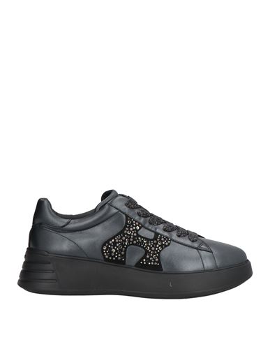 Hogan Woman Sneakers Black Size 8 Leather In Black