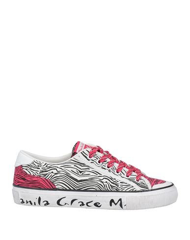 Manila Grace Woman Sneakers Magenta Size 7 Leather, Textile Fibers In Magenta