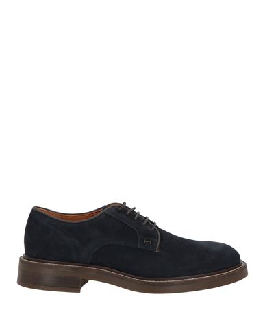Hackett Man Lace-up Shoes Navy Size 7 Leather In Blue