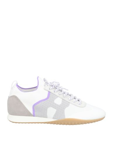 Shop Hogan Woman Sneakers Cream Size 8 Leather, Textile Fibers In White