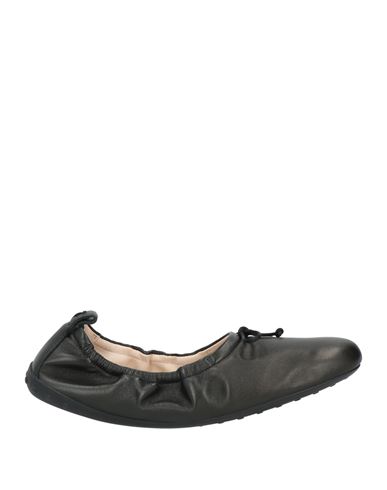 TOD'S TOD'S WOMAN BALLET FLATS BLACK SIZE 7 LEATHER 