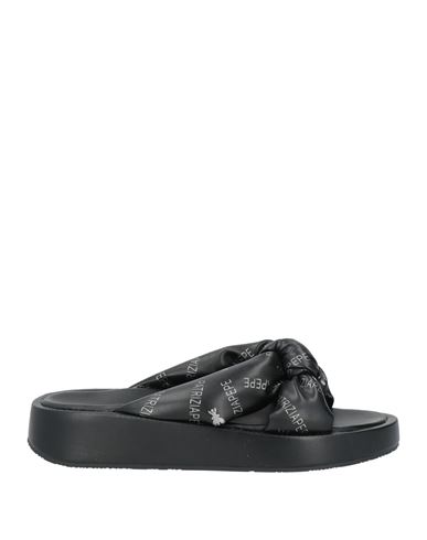 Patrizia Pepe Woman Sandals Black Size 6 Textile Fibers In Black