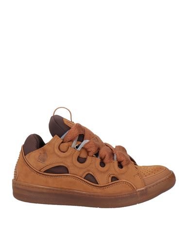 Lanvin Man Sneakers Brown Size 9 Polyester, Calfskin, Elastane In Brown