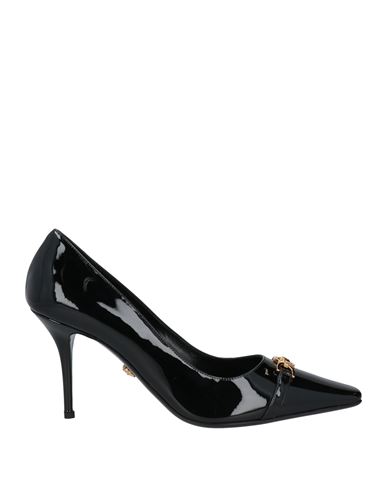 Versace Woman Pumps Black Size 8 Leather In Black