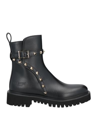 Valentino Rockstud 40mm Leather Ankle Boots In Black