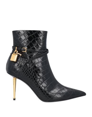 TOM FORD TOM FORD WOMAN ANKLE BOOTS BLACK SIZE 6 CALFSKIN 