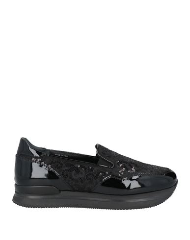 Shop Hogan Atelier Woman Sneakers Black Size 8 Leather, Textile Fibers