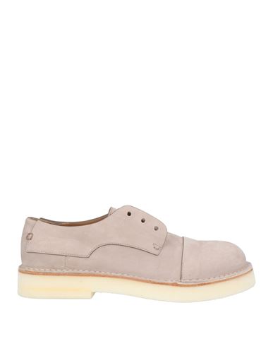 Emporio Armani Man Lace-up Shoes Dove Grey Size 8.5 Calfskin In Grey