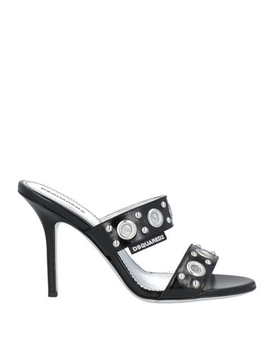 Dsquared2 Gothic 100mm Leather Sandals In Black