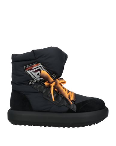 Emporio Armani Man Ankle Boots Black Size 8 Textile Fibers, Leather In Black