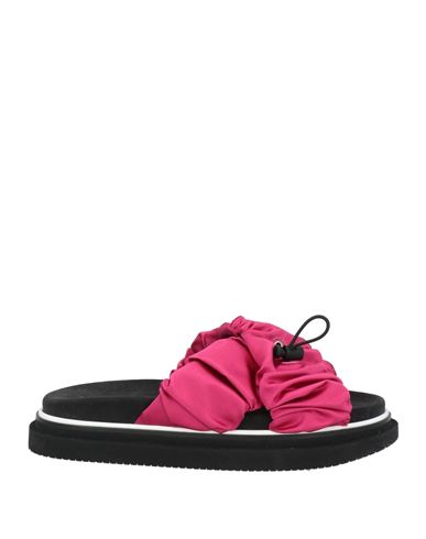 Hogan Woman Sandals Fuchsia Size 7.5 Textile Fibers In Pink