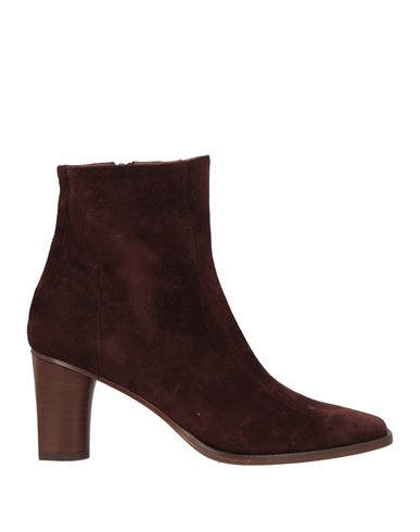 Michel Vivien Woman Ankle Boots Chocolate Brown Size 8 Leather In Brown