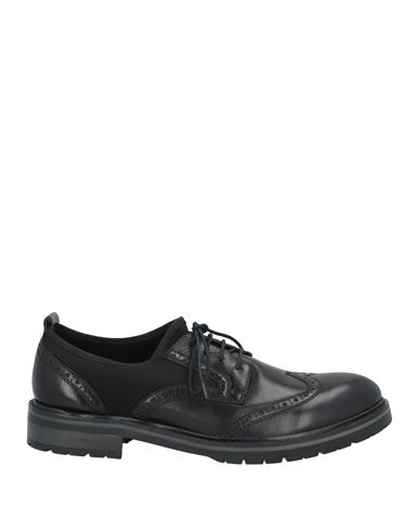 Frankie Morello Man Lace-up Shoes Black Size 9 Leather In Black