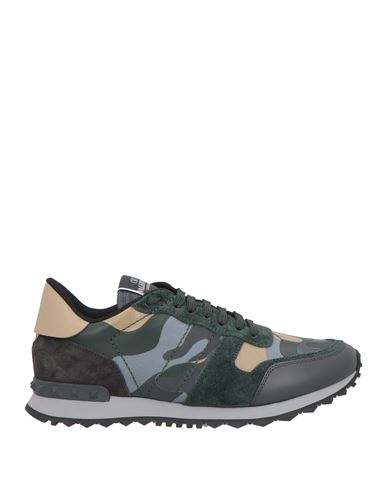 Valentino Camouflage Rockrunner Low-top Sneakers In Black