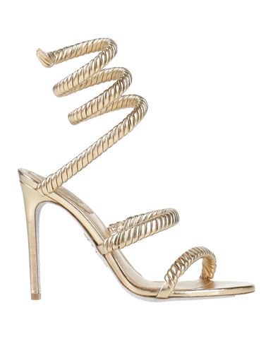 René Caovilla Rene' Caovilla Woman Sandals Gold Size 5 Lambskin In Gold