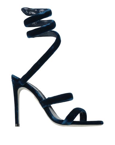 René Caovilla Rene' Caovilla Woman Sandals Blue Size 7 Textile Fibers In Blue