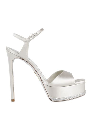 René Caovilla 130mm Satin High Heel Sandals In Grey
