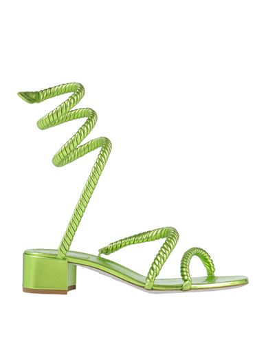 René Caovilla Rene' Caovilla Woman Sandals Acid Green Size 10 Lambskin In Green