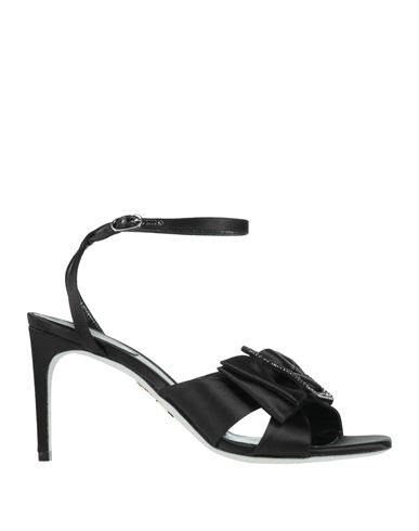 René Caovilla Black Satinjet Strass In Black