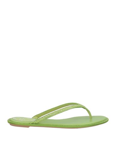 René Caovilla Rene' Caovilla Woman Thong Sandal Green Size 7 Textile Fibers In Green