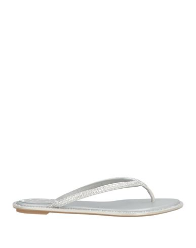 René Caovilla Rene' Caovilla Woman Thong Sandal Light Grey Size 8 Textile Fibers In Multi