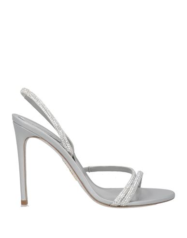 René Caovilla Rene' Caovilla Woman Sandals Light Grey Size 9 Textile Fibers