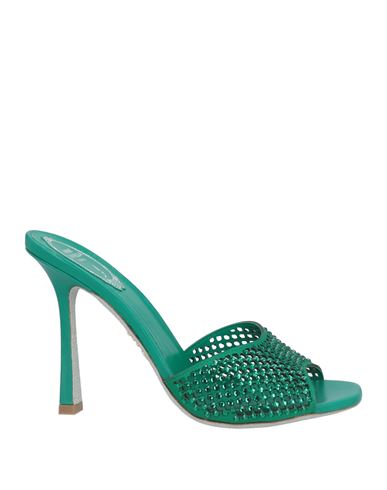 René Caovilla Rene' Caovilla Woman Sandals Emerald Green Size 8 Textile Fibers In Green