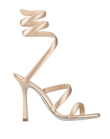 René Caovilla Satin Cleo Heeled Sandals 105 In White