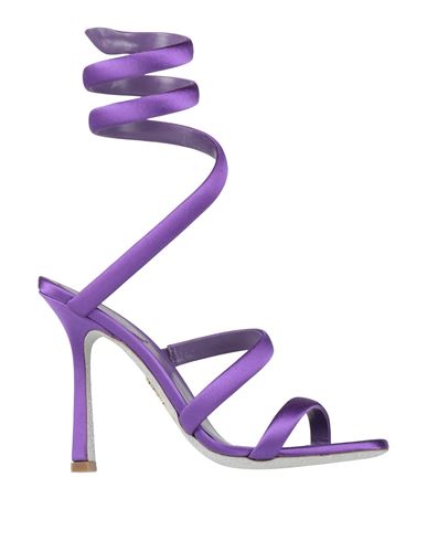 René Caovilla Rene' Caovilla Woman Sandals Purple Size 8 Textile Fibers In Purple