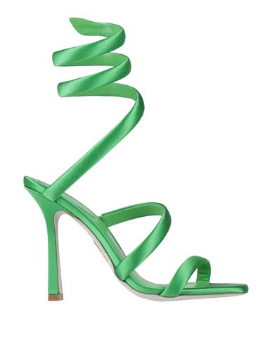 René Caovilla Rene' Caovilla Woman Sandals Green Size 7.5 Textile Fibers In Green