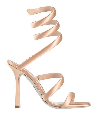 René Caovilla Rene' Caovilla Woman Sandals Beige Size 7 Textile Fibers In Beige