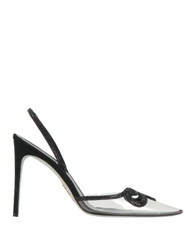 René Caovilla Rene' Caovilla Woman Pumps Black Size 10 Pvc - Polyvinyl Chloride, Textile Fibers In Black