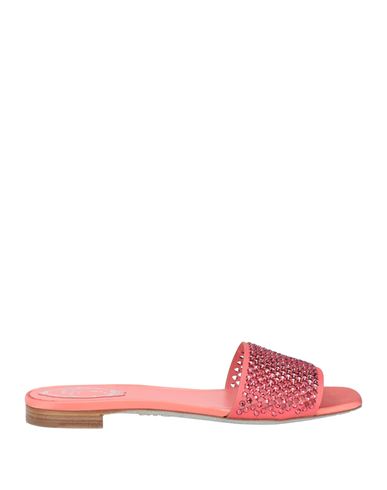 René Caovilla Rene' Caovilla Woman Sandals Salmon Pink Size 7.5 Textile Fibers In Salmon Pink