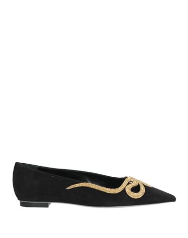 René Caovilla Rene' Caovilla Woman Ballet Flats Black Size 8 Textile Fibers In Black