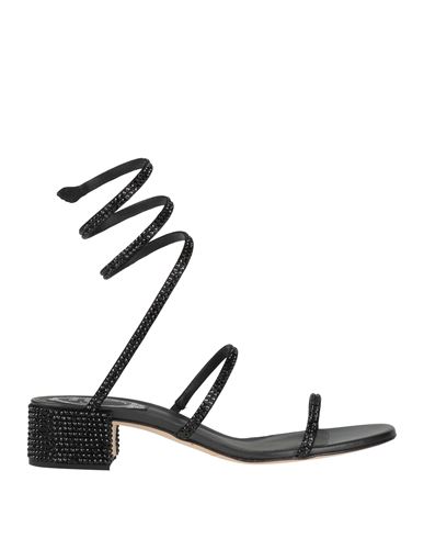 René Caovilla Rene' Caovilla Woman Sandals Black Size 6 Textile Fibers In Black