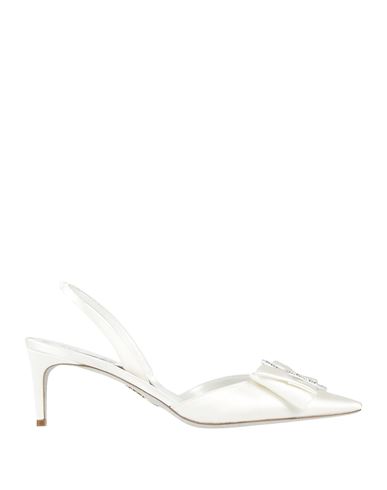 René Caovilla Rene' Caovilla Woman Pumps Ivory Size 9.5 Textile Fibers In White