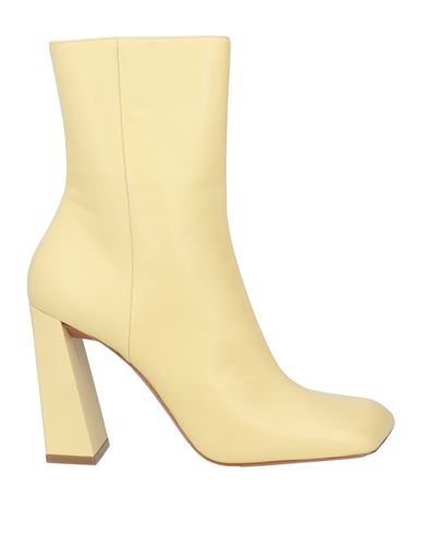 AMINA MUADDI AMINA MUADDI WOMAN ANKLE BOOTS PASTEL YELLOW SIZE 9 LEATHER 