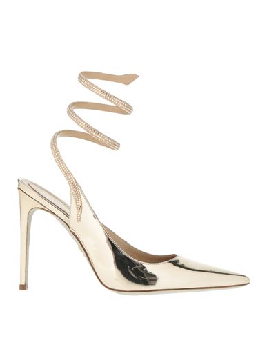 René Caovilla Rene' Caovilla Woman Pumps Gold Size 8 Leather, Textile Fibers In Gold