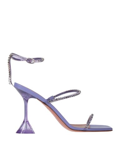 Amina Muaddi Woman Newborn Shoes Lilac Size 7.5 Leather, Rubber In Purple