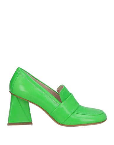 STRATEGIA STRATEGIA WOMAN LOAFERS GREEN SIZE 8 LEATHER 