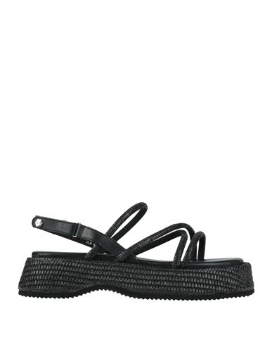 Cult Woman Sandals Black Size 8 Leather In Black